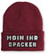 Moin ihr Spacken Statement Beanie Mütze für Damen und Herren, Farbe: Bordeaux