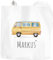 SpecialMe® Jutebeutel mit Aufdruck Name Camping Bus Camper personalisierte Geschenke Stofftasche weiß 2 lange Henkel