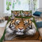 ALABOW Tiger Bettwäsche 155x220 cm 3teilig mit Reißverschluss 3D Tier Tiger Bettwäsche Sets Warme Winter Sommer Weich und Angenehme Bettbezüge mit 2 Kissenbezug 80x80 cm für Teenager