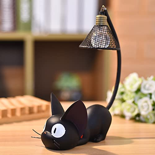 Süße Schwarze Katze Nachtlicht - Kleine Katze Kinderzimmer Lampe, Atmen LED Nachtlampe, Tier Nachtlicht, Harz Handwerk, für Kinder Hauptdekoration (B)