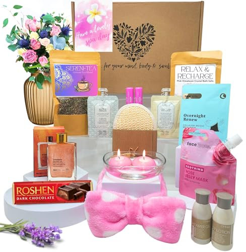 SPA IN A BOX Coffret Cadeau Femme, Coffret de Bain et de Soins, Cadeau Spa Femme, Cadeau pour Elle, Fête des Mères, Noël, Anniversaire