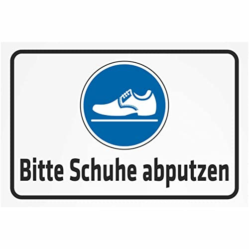 Indigos UG Aufkleber Bitte Schuhe abputzen 200x150 mm Hotel, Firma, Schutz, Kita, Arzt, Praxis, Wohnung Sicherheit Warnung