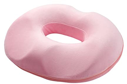 Surwin Donut Kissen Sitzkissen Orthopädisch, Sitzkissen Rund, Sitzkissen Bürostuhl, Hämorrhoiden Sitzkissen, Bequemer Sitzring Steißbein Entlastung für Rücken, Hüfte (One Size,Frauen rosa)