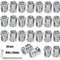CRLYLC 50 tuercas atornillables de madera M10 x 20, casquillo roscado, manguitos de rosca con borde de cubierta, 1 llave hexagonal, inserto de rosca de acero galvanizado