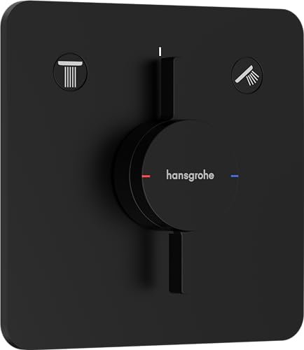 hansgrohe DuoTurn Q - shower mixer conceiled for 2 functions, shower mixer tap, single lever shower mixer for iBox universal 2, matt black, 75414670