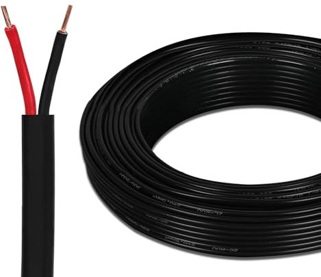 Yinaolan Cable 12AWG 2×0,5mm², Cable alargador de 2 polos, 10 metros, Cable plano gemelo,Tensión5V/12V/24V/60V cable para barco automotriz