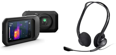 FLIR C5, Profi-Thermokamera, leistungsstark und kompakt mit WLAN & Logitech 960 Kopfhörer, Stereo-Headset, Verstellbares Mikrofon mit Rauschunterdrückung