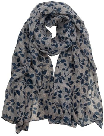 RIIQIICHY Schals Tücher für Damen Halstuch Damen Schal Tuch Dunkelgrau Halstücher Frühling Sommer Herbst Winter Leichter Dünn Groß Schal Blattmuster Kopftuch