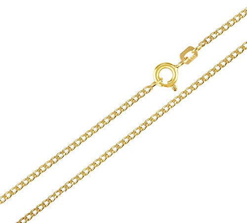 Generisch Echtgold 8 kt 333 Gold Goldkette Panzerkette Halskette Kette Collier Schmuck verschiedene Breiten und Längen (60.00, Breite 2,4 mm)