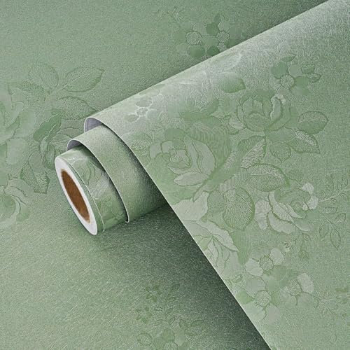 Yullpaper Papier Peint Vert Ave Motif Floral Rouleau Adhesif Decoratif Pour Meuble Papier Peint Adhesif Mural Fleuri Vintage Chambre Fille Revetement Adhesif Meuble Papier Adhesif Mural 40cm x 300cm