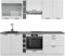Vicco Küchenzeile Fame-Line, Küchenblock, Weiß Landhaus/Weiß, 235 cm, AP Anthrazit