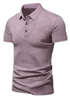 T-Shirt Herren Casual T-Shirt Herren Kurzarm Herren Gestreifte T-Shirt Herren Einfarbig T-Shirt Herren Poloshirt Herren Sportshirt Herren J-Pink XL
