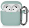 AOTUAO Funda para AirPods 4 (2024) (USB-C) Case Cover, Anti-rasguños Fundas Protectora de Silicona Compatible con Airpods 4.ª Generación con Moschettone, LED Frontal Visible, Cloud Grey