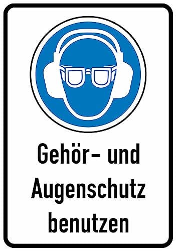 Gehör und Augenschutz benutzen Aufkleber Vinyl Sicherheitsaufkleber Schutzbrille Selbstklebende Karte Sticker TK-098