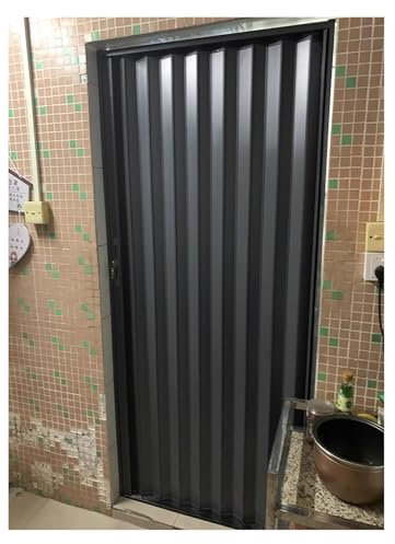 Porte coulissante, Porte Pliante accordéon Porte Accordéon Gris Aluminium, Portes Pliantes Intérieures Pour Le Salon, La Cuisine Et La Salle De Bain, Dimensions Sur Mesure Portes En Accordéon(WxH 23x8