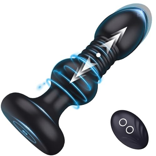 Spina anale di spinta Kit di formazione per maschi donne Massaggiatore della prostata Punto G Vibe Dildo Telecomando con 5 modalità di vibrazione Butt Plug Giocattoli sessuali per adulti per coppie