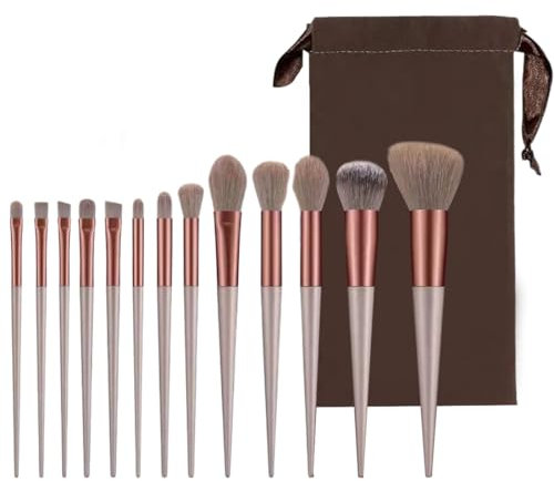 SJBAUTYO 13 Pinceaux de Maquillage, Pinceaux Professionnels Avec Maquillage,Lot de Pinceaux de Maquillage Professionnels,Pour Fond de Teint,Poudres et Anti-cernes,rose