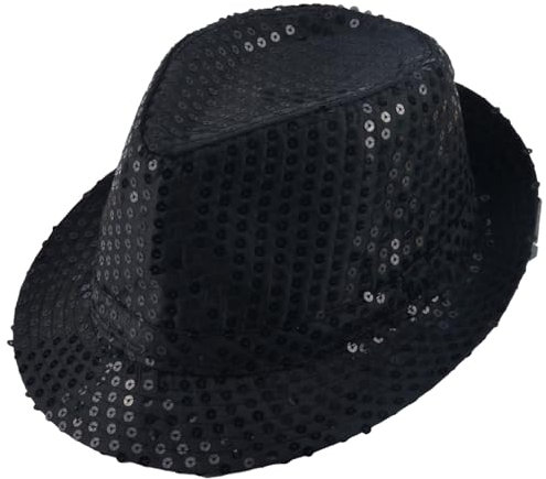 MUNSKT Kinder Jazz Dance Hut, schwarz, glitzernd, Einheitsgröße (Alter 3–7), Unisex