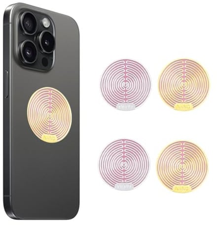 WUSJCOF Anti Ondes Portables (4 Pièces), Autocollants Pour Téléphones Portables Auto-adhésif Protection Efficace Contre Les Ondes Wi-FI et 5G pour Téléphones Tablettes et PC