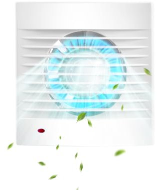 4 Inch 100mm Bathroom Extractor Fan, 15W Silent Powerful Bathroom Fan, Wall/Ceiling Exhaust Fan for Bathroom Bedroom Office Kitchen Toilet, 32 dB, IPX4 Waterproof, White