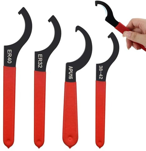 C Llave de Gancho para Llave Inglesa, Herramienta de Llave de Gancho de 4 Piezas, Herramienta de Reparación de Llaves Roscadas, Juego de Llaves Tensoras, Para Apretar o Aflojar Contratuercas