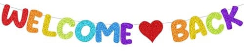 Welcome Back Deko,Herzlich Willkommen Girlande,Willkommen Zurück Deko,Party-Dekoration,Welcome Back Girlande für Schuldekoration Klassenzimmer Dekoration Familie Aktivitäten Deko Einschulung (Bunt)