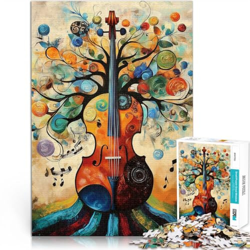 1000 Piece Jigsaw Puzzle for Adults violin music Herausforderndes Spielspielzeug Tolles Geschenk für Spiele52x38cm