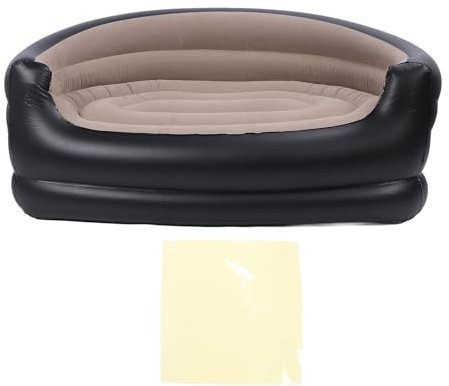 Gsycle Aufblasbare Couch, PVC und Samt, aufblasbare Sofas, Stuhl, wasserdicht, bequem, tragbar, aufblasbare Couch für den Außenbereich (Braun)