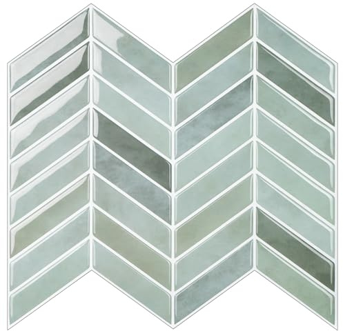 WoStick Carreaux muraux autocollants 3D pour cuisine et salle de bain, 25 x 25 cm, 10 feuilles/paquet