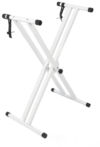 Brrnoo Piano Tastiera per Pianoforte, Supporto per Tastiera Non Slip Doppio X Supporto Tastierla della Castiera per Pianoforte Regolabile per 54 a 88 Tasti