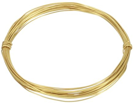 QUARKZMAN 6 Meter Lång H65 Måssing Basteltråd 0,7mm Diameter, 20 Gauge Metall Smyckestråd Guld Mässingstråd för Halsband Armband Ring Smyckestillverkning Bastelverk Dekoration