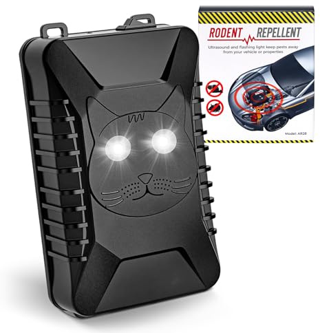 ADOGO Ultraschall Marderabwehr Batteriebetrieben, Marderabwehr Dachboden mit Blitzlicht & Sensor, IP65 Mäuseabwehr Ultraschall Testsieger, Marderschreck Garten für Haus,Garage,Dachboden