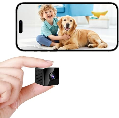 Caméra Espion Mini 4K avec Vision Nocturne et WiFi - Caméra de Sécurité Intérieure avec Détection de Mouvement - Stockage Cloud et Carte SD / Batterie Intégrée - Vidéo en Temps Réel pour Maison et Sur