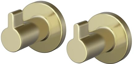 Lenz Handtuchhaken JUNA in Gold – 2er Set – Vielseitig einsetzbar – Wandmontage inkl. Befestigungsmaterial – Pflegeleichte Oberfläche & hochwertige Verarbeitung – 4146841