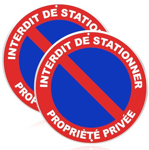 2 Panneau Interdiction de Stationner, Panneau Stationnement Interdit (A) | pour Usage Extérieur & Parking Privé, Signalisation Claire et Résistante, Panneau Interdit de Stationner, 19x19 cm