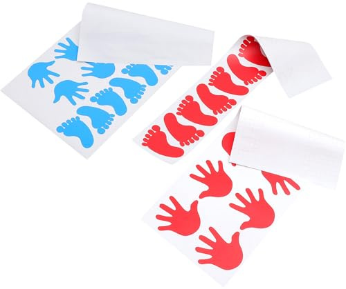 40pcs Handprint Footprint PVC Adhesive Wall Decal for Nursery Decor | Assorted Colors, Water-resistant Finish, Smooth-surface Use, Suited to Glass Doors, Linoleum and Classrooms