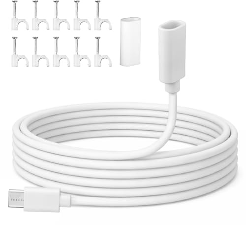 BTFO 3m/9.84ft USB C Extension Cable,Type C Male to Female Extender Usbc Cord with Clips Compatible with Pan-Tilt Indoor Cam