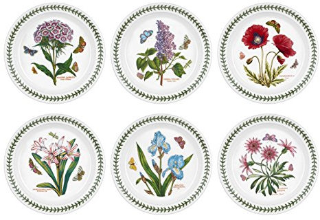 Botanic Garden Teller mit verschiedenen Blumenmotiven, 20 cm groß, 6 Stück
