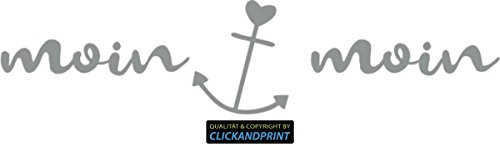 CLICKANDPRINT Aufkleber » Moin Moin, 40x9,3cm, Mittelgrau • Wandtattoo/Wandaufkleber/Wandsticker/Wanddeko/Vinyl