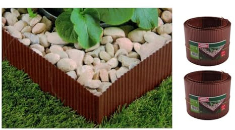 BURI Bellissa Rasenkante lackiert 10m Beeteinfassung Beetumrandung Mähkante Metall