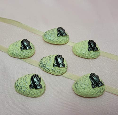 Hobbyfun 6 x Mini-Stein mit betenden Händen Streudeko Tischdeko Kommunion Konfirmation