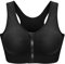 CARETOO Damen Sport BH Stark Halt Active Bra Höhe Beanspruchung Trainieren Bustier Fuer Yoga Fitness - Mit Reißverschluss Schwarz, XXL
