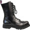 Alpha Rangers 10-loch Boot, Ranger Festival Army Gothic, Leder Springerstiefel, Schwarz 5011, UK 12 / EU 46