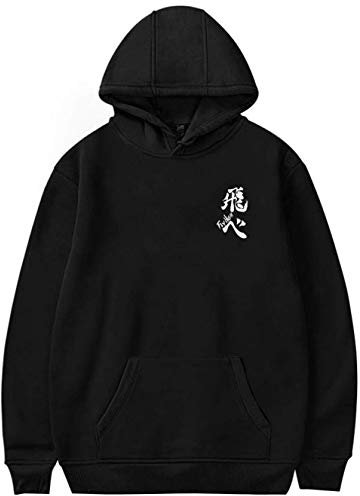 YIMIAO Herren Damen Japanese Anime Volleyball Junior Hoodie Unisex Kapuzenpullover Casual Haikyuu Sweatshirt Pullover Streetswear(M)