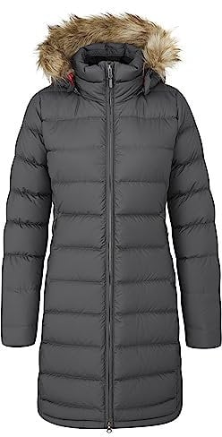 Rab Women's Deep Cover Down Parka - Warm Down Coat for Everyday Wear - Graphene - Large