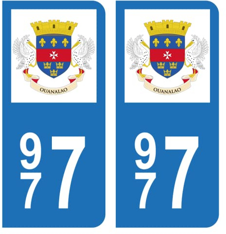 HADEXIA Aufkleber für Nummernschild, Auto 977 Saint Barcelona