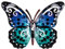 CIM Metall Wand-Deko - Schmetterling Blue DOTS Mini - 17cm - tierische 3D Wandbilder - Wandschmuck inkl. praktischer Wandbefestigung – Lebhafte Wandskulptur - Geschenkidee