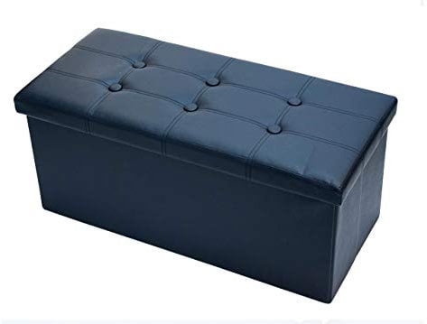 BIANCHERIAWEB Double, gepolsterter Sitzsack, Schwarz, zusammenklappbar, aus Kunstleder, 76 x 34 x 34 cm