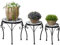 Outsunny Blumenständer 3er Set Pflanzenständer Set Blumenhocker Blumentopfhalter Pflanzenhocker für Blumentopf Keramikfliesen Metall Schwarz+Weiß