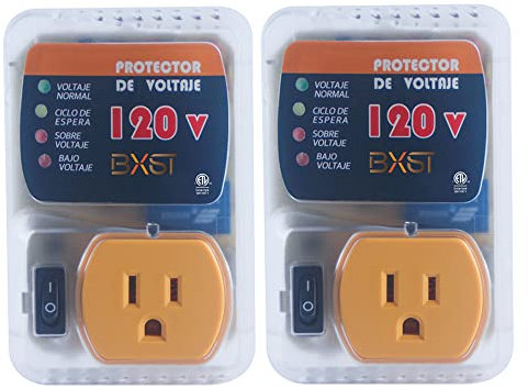 BXST One Outlet Plug Overvoltage Protector Home Voltage Protector Protects Against High and Low Voltage Surge Protector for Refrigerators 120V (2 Pack)